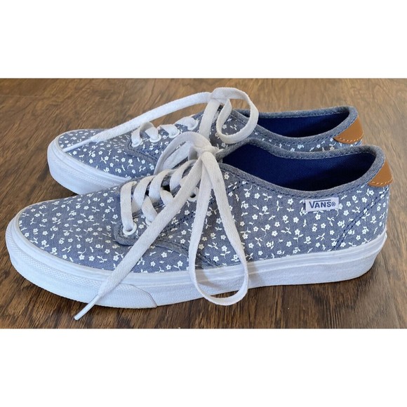 Vans Woman's Size 7.5 Canvas Floral Print Sneaker Shoe Low Top Lace Ups - Picture 1 of 11